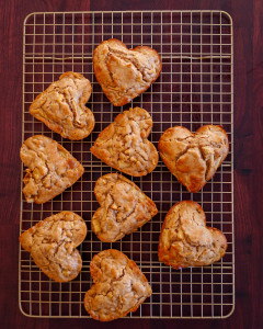 Baked apple fritters on a wire rack